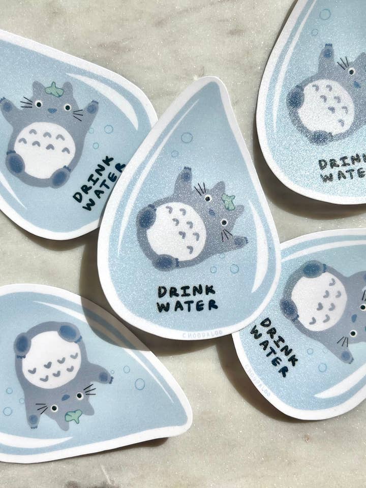 Totoro waterdrinksticker - Totoro sticker voor wholesale door Choodaloo