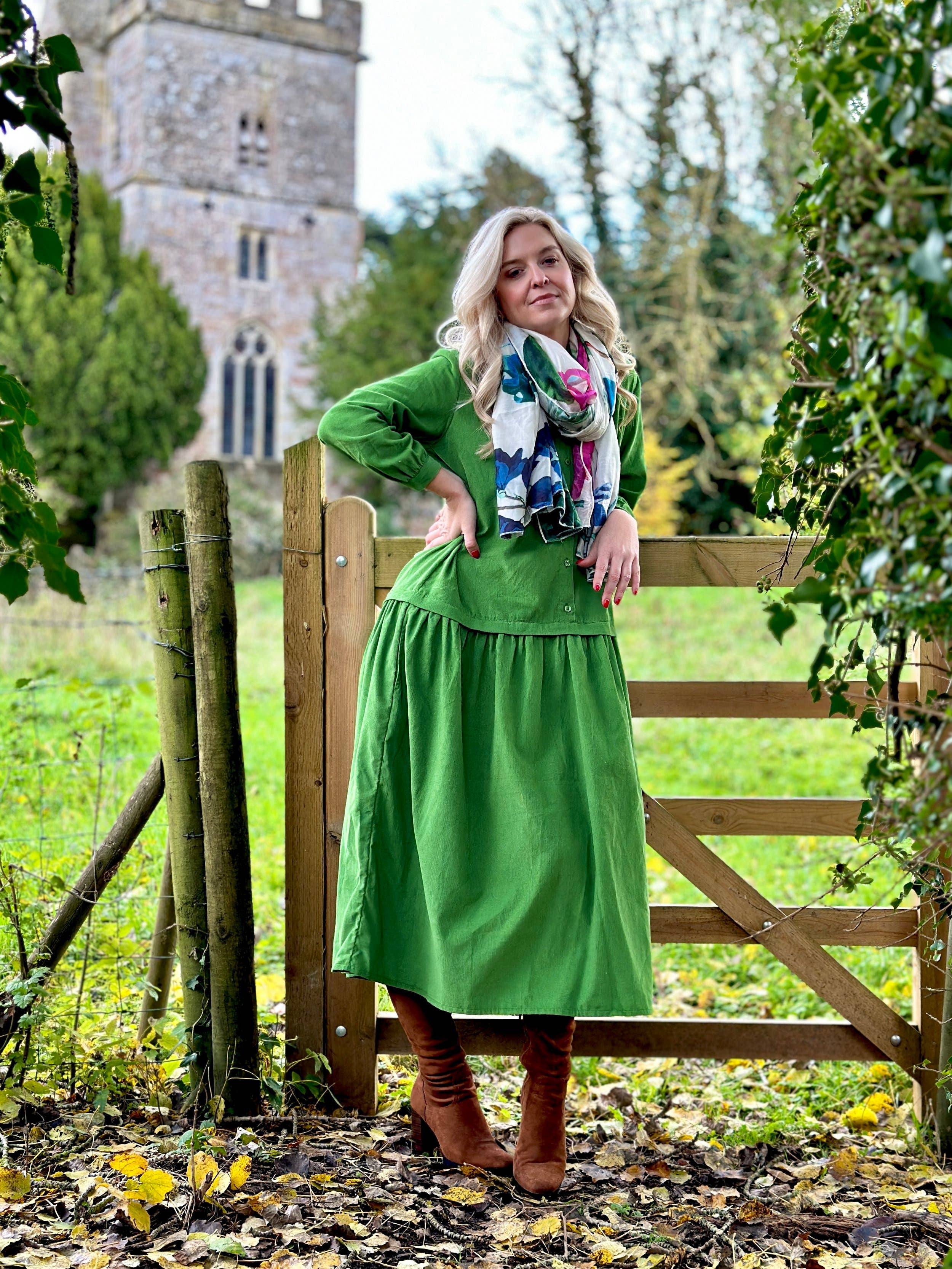 Rosehip Design - Wholesale Dress - Women's - Laura Dress - Green2