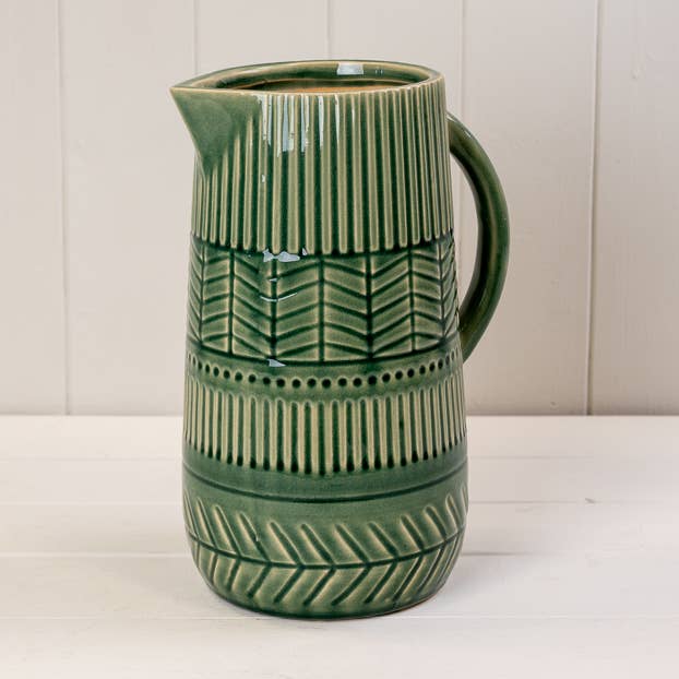 Brocca in ceramica verde per la vendita all'ingrosso da parte di Satchville