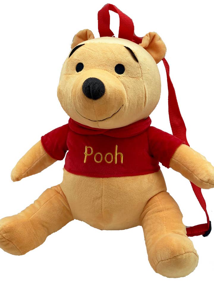 POOH 18" PLUSH BACKPACK W/EMBROIDERED DETAILS for wholesale by The Zoofy Group , LLC