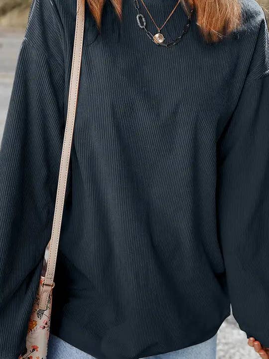 Suhkasana – Sweatshirt - Mulher por atacado – Camisola Vintage Lavada de Veludo Canelado Oversized3