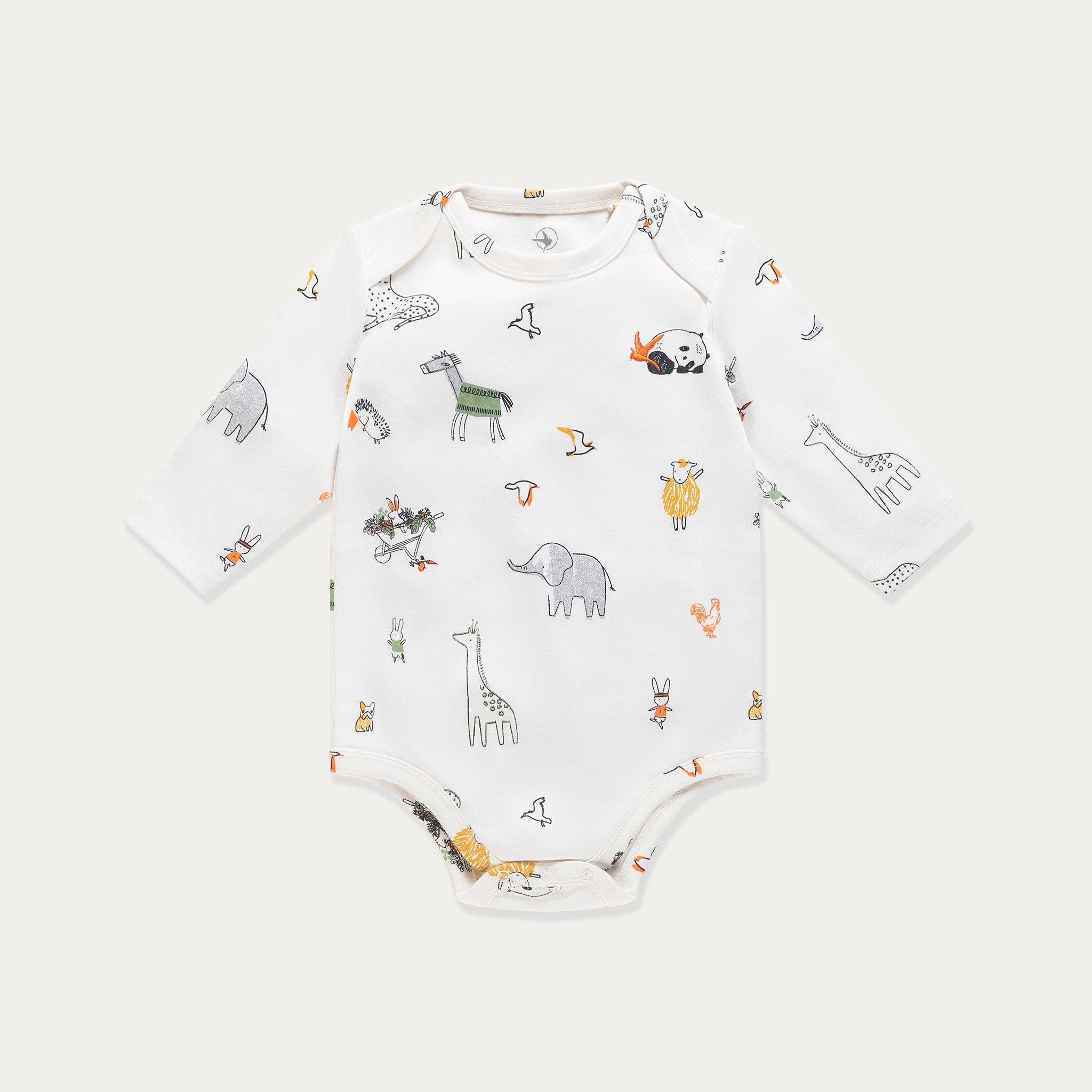 Baby Bodysuit, Infant Bodysuit, Wildlife Print, Cotton Long Sleeve for wholesale on Faire0