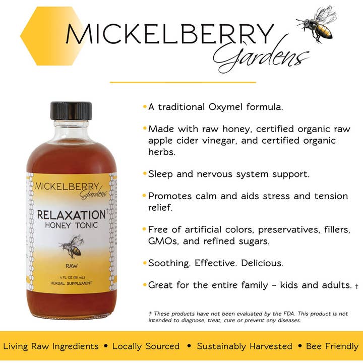 Mickelberry Gardens - Vente Teinture - Tonic au miel de relaxation — une bonne nuit de sommeil pour tous les âges1