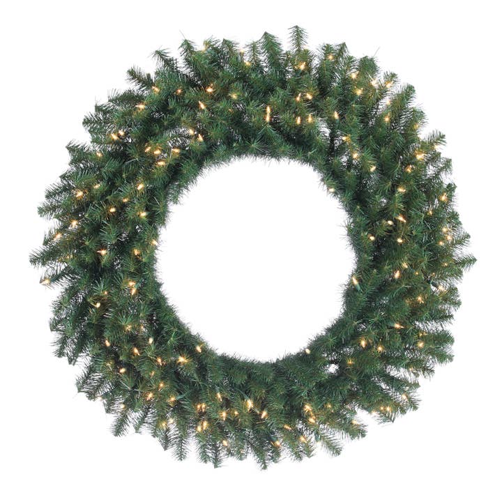 The Gerson Companies - Wholesale Wreath - 36 in. Pre Lit Clear UL Canadian Pine Wreath