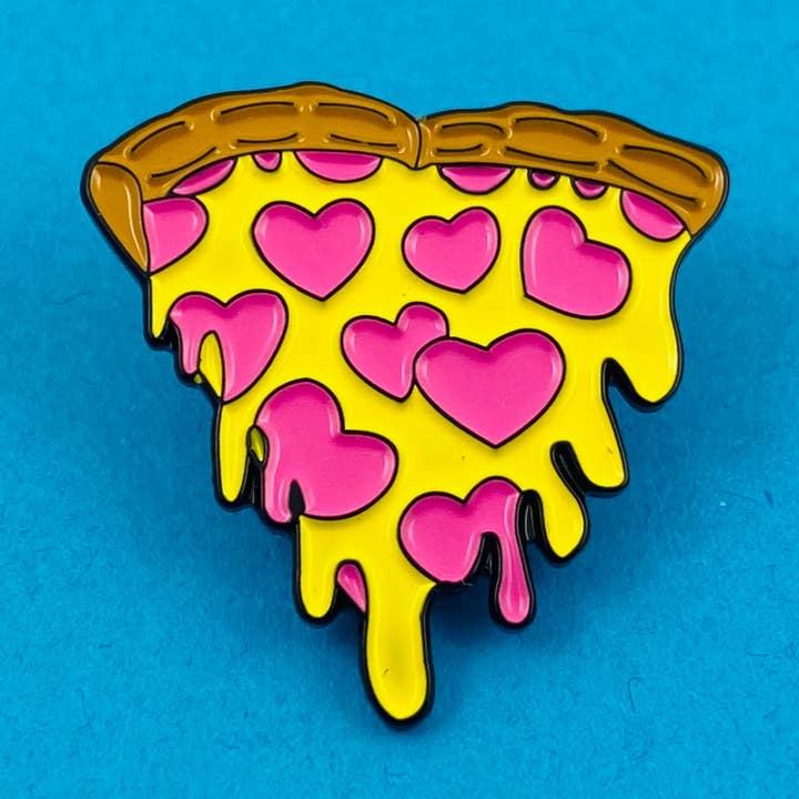 Pizza My Heart Emaille Pin voor wholesale door Ridin' High Productions