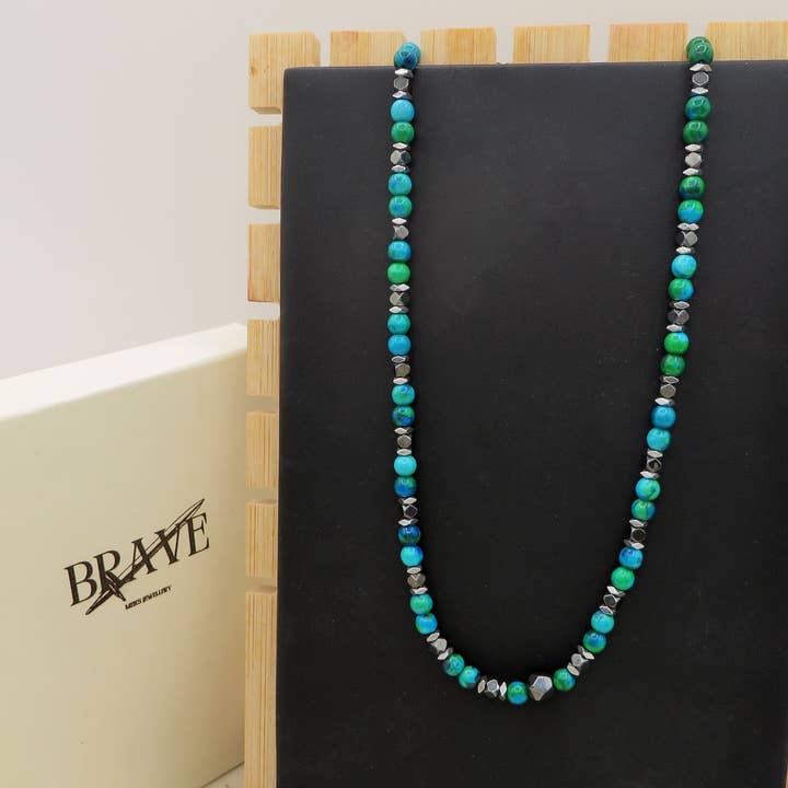 Collana in Azurite e accessori bruniti uomo ACCIAIO INOSSIDABILE for wholesale on Faire3