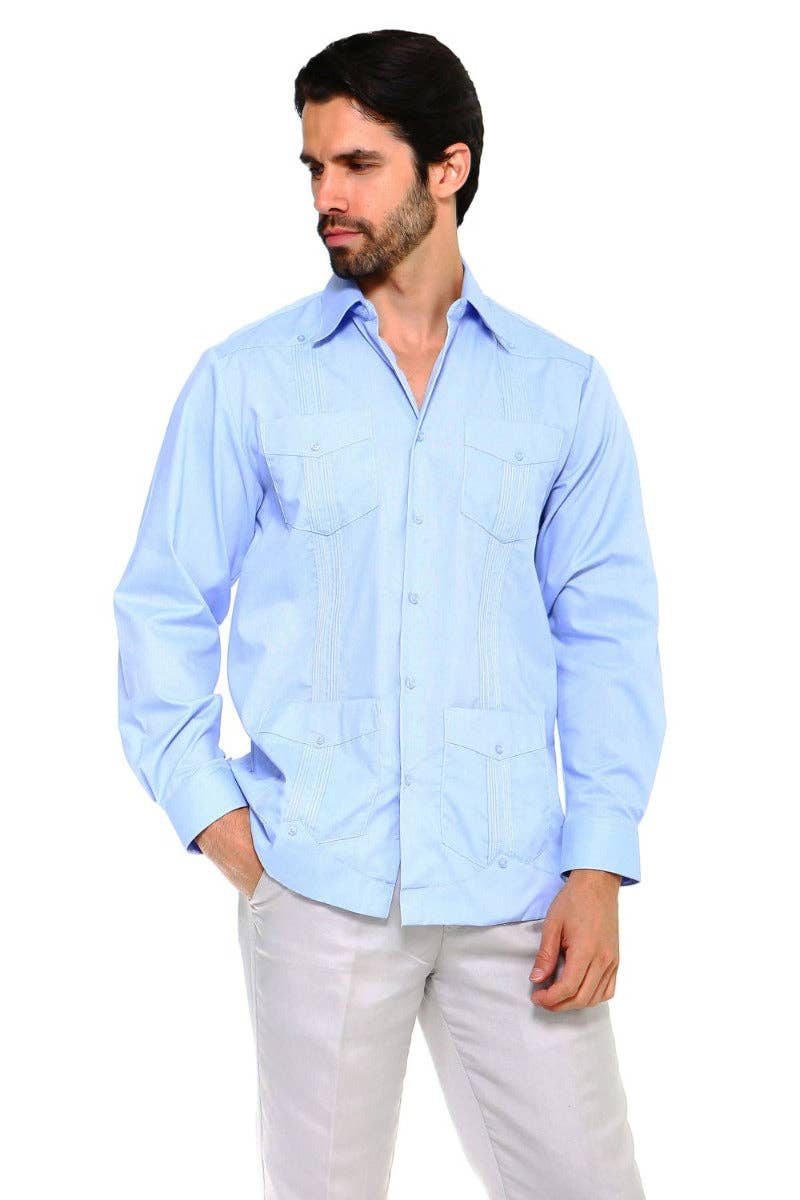 MOJITO COLLECTION – wholesale Buttoned-down shirt – Men's – Mojito Men's Plus Size Guayabera Shirt Classic Poly Cotton Long Sleeve 3X-8X8