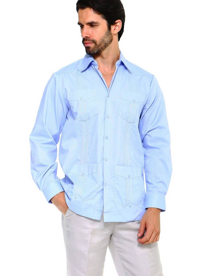 MOJITO COLLECTION – wholesale Buttoned-down shirt – Men's – Mojito Men's Plus Size Guayabera Shirt Classic Poly Cotton Long Sleeve 3X-8X8