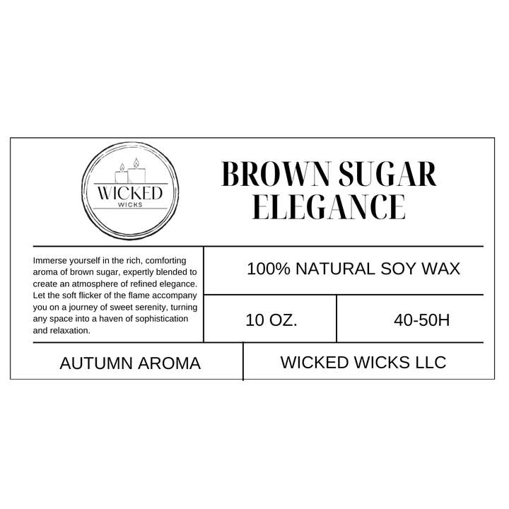 Brown Sugar Elegance for wholesale by Wicked Wicks LLC