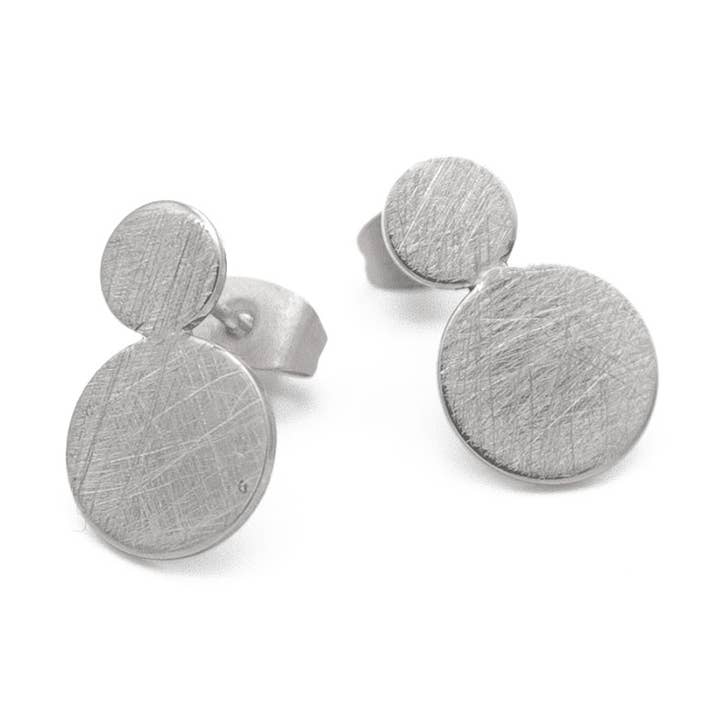 Pura Örhänge 11 borstad dubbelplatta med stift för wholesale av Sergio Engel jewellery