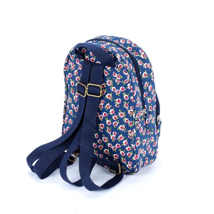 Peppercorn Kids - Wholesale Backpack - Kids - Girls Mini Size Backpack - Vintage Floral / Navy (3-12y)
