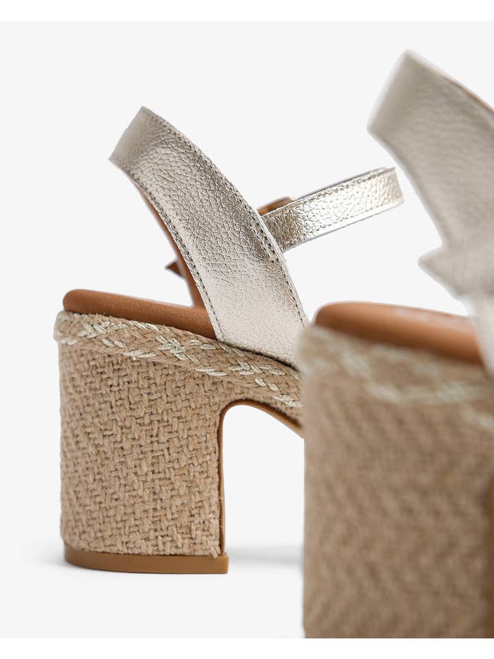 POPA - Wholesale Platform Heels - Women's - Nerina Amura Gold Jute Sandal5