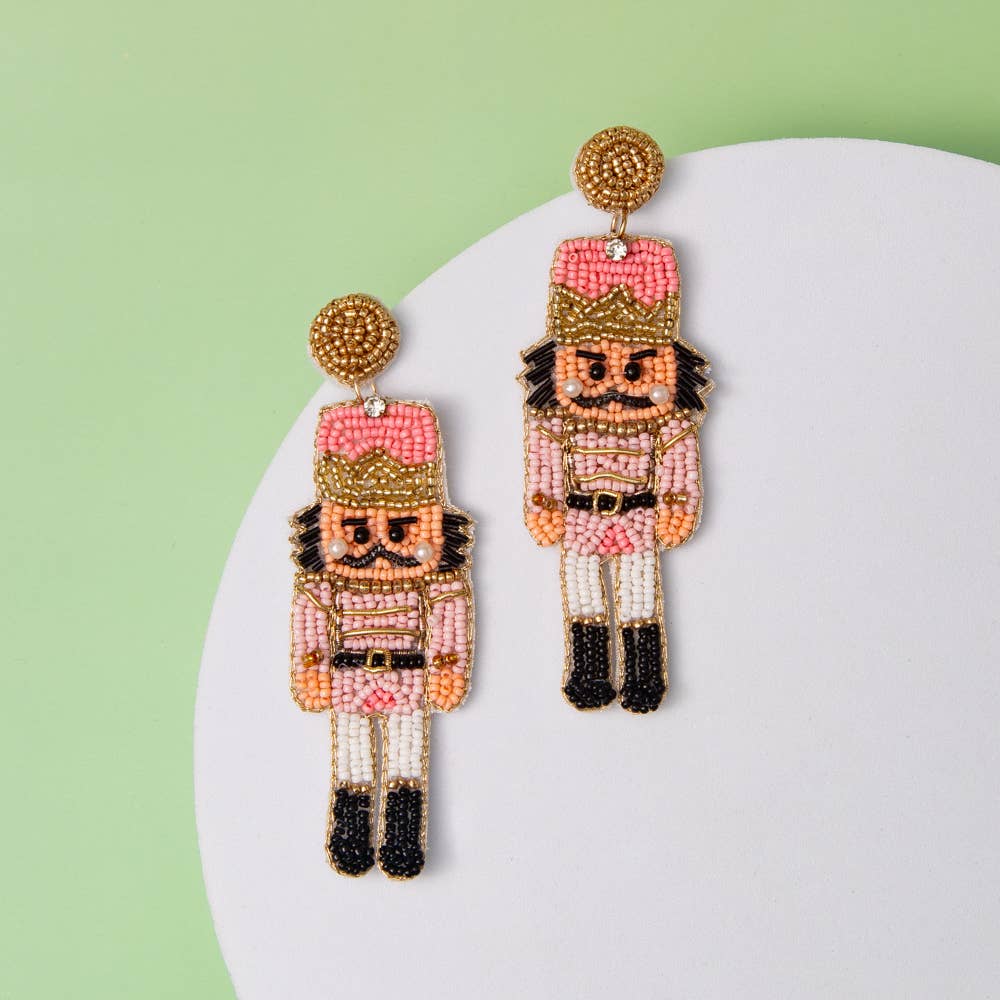 SP Sophia Collection - Wholesale Dangle Earrings - Nutcracker Seed Beaded Dangle Earrings0