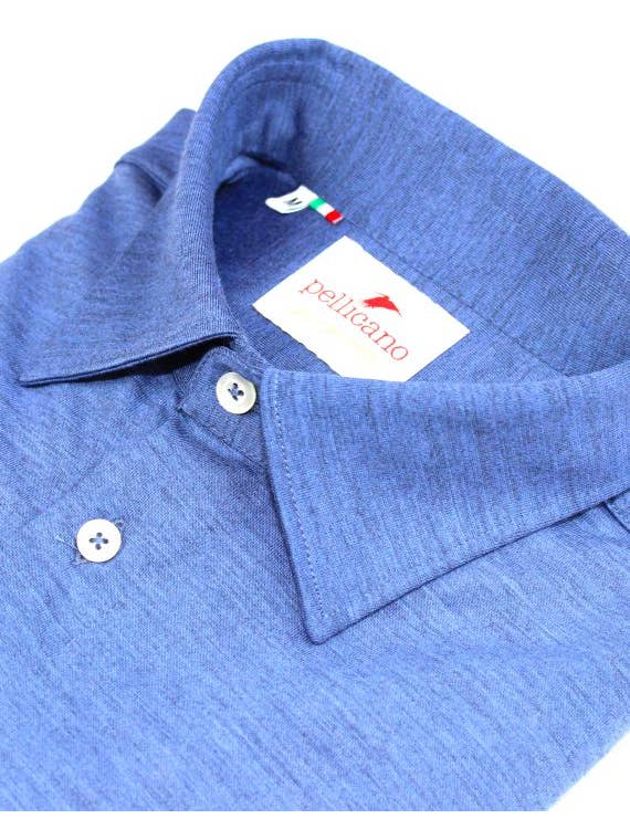 Pellicano – Großhandel Hemd mit Button-down-Kragen – Herren – Herrenhemd aus Merinowolle In Indigoblau1