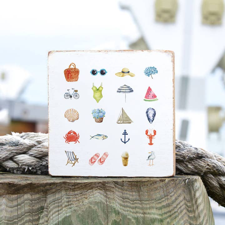 Favorite Summer Things Wood Block for wholesale by Rustic Marlin
