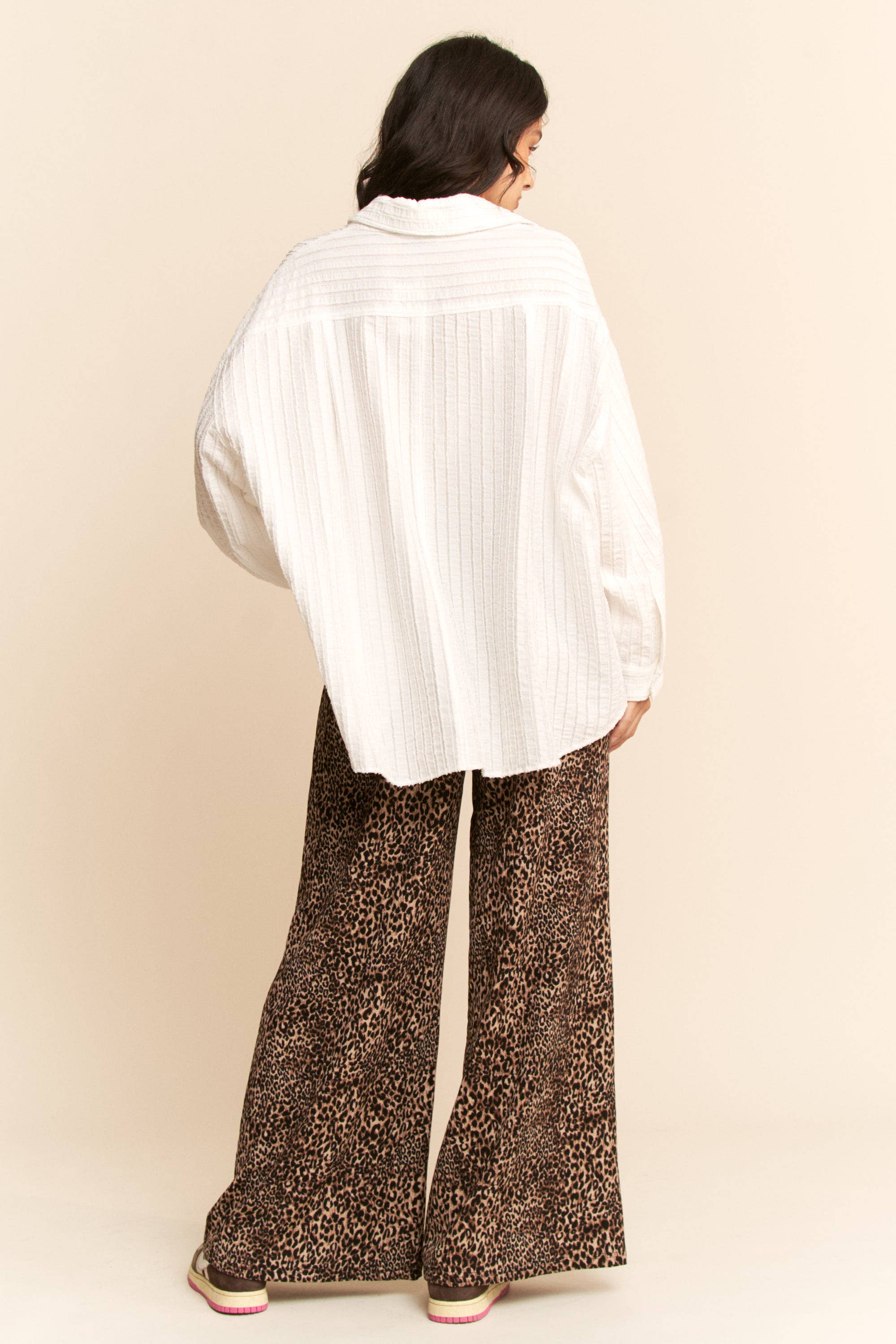 Davi & Dani - Wholesale Pants - Women's - WAIST STRING LEOPARD PRINTED STRAIGHT LONG  PANTS6