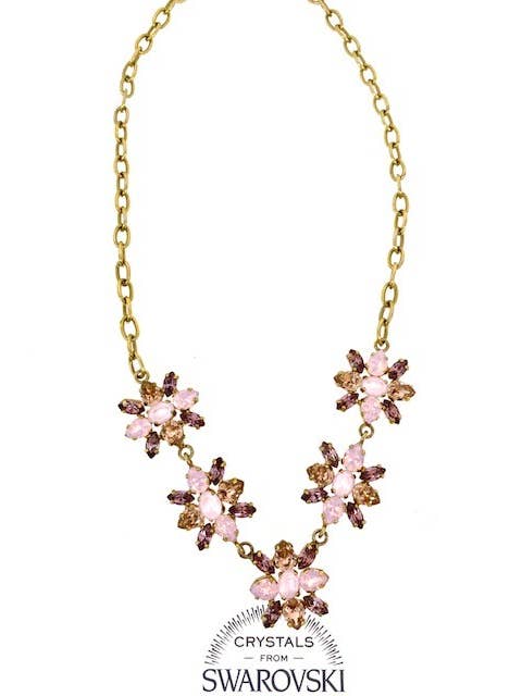 Pink Flower Necklace for wholesale by Cucadas de Ana