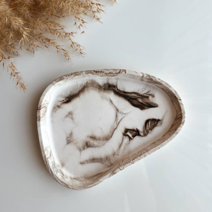 Betonnen schaal met marmer effect, sieradenschaaltje, juwelenhouder voor wholesale door Honas Home