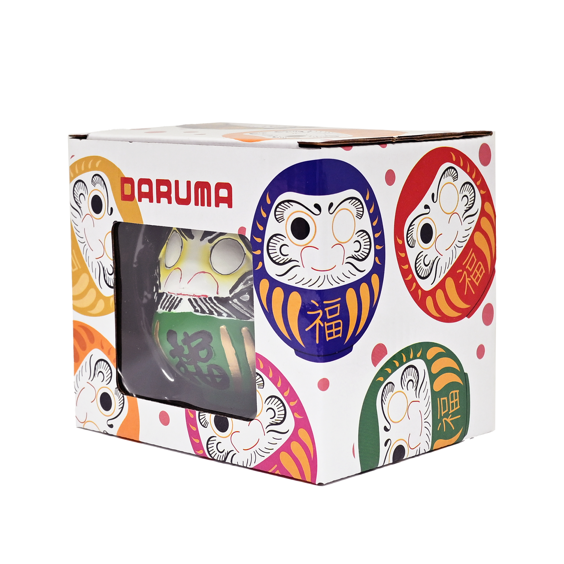 Urban Tokyo – wholesale Decorative figurine – 3.5 Inch Lucky Daruma Green Vitality Unpainted Eyes (1/36)2