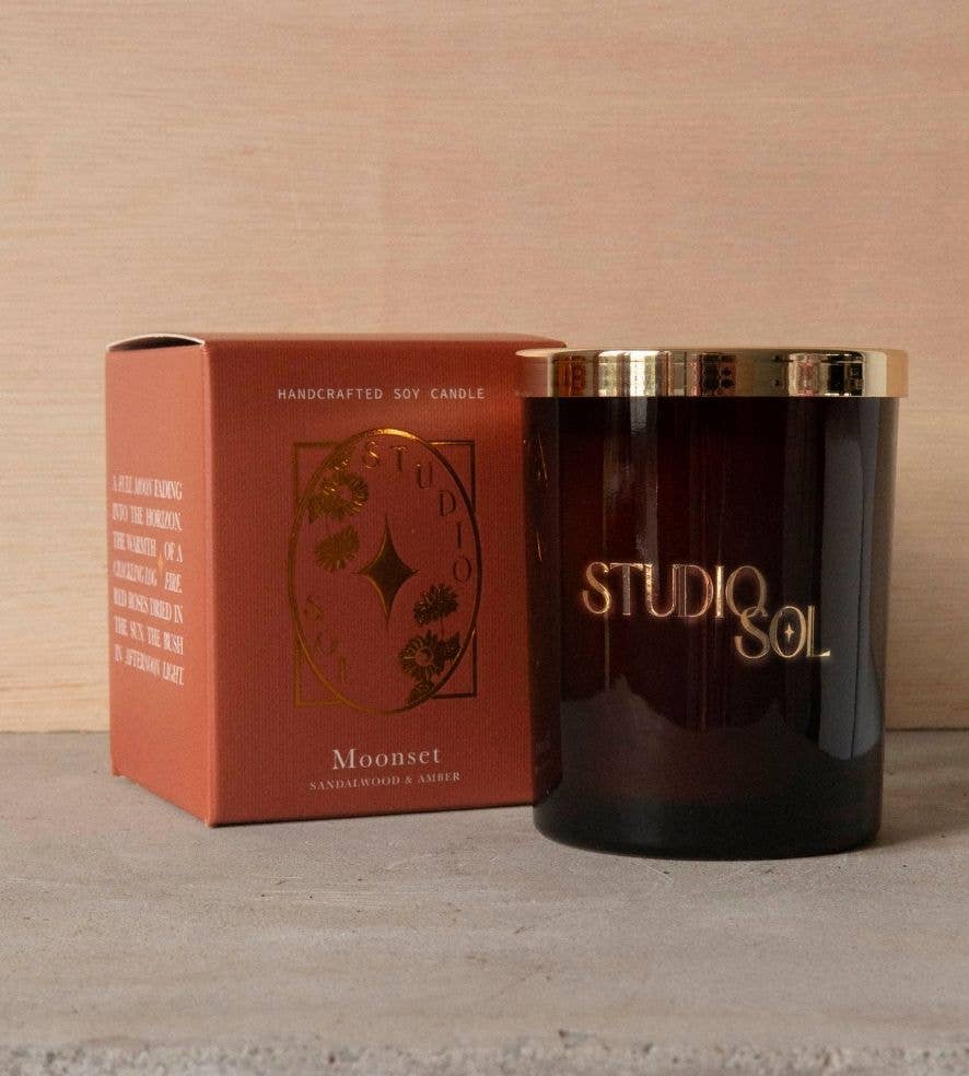 Studio Sol Store - Wholesale Jar/Filled Candle - Moonset Candle | Amber & Sandalwood