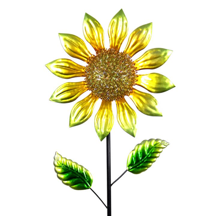 Shimmering Yellow Flower Garden Stake for wholesale by Exhart