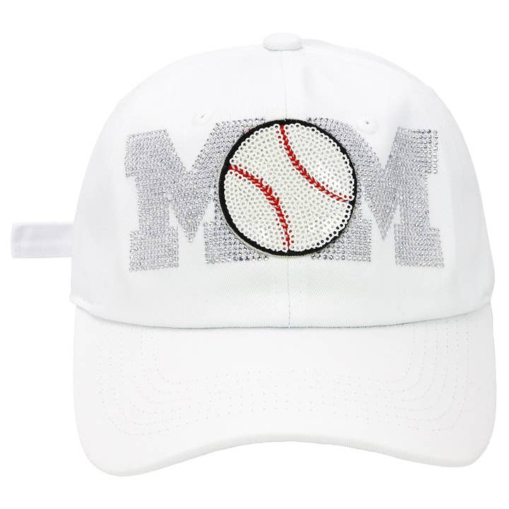 Cap Zone - Wholesale Baseball Cap - Women's - Baseball Mom Bling Rhinestone Cotton Polo Cap22