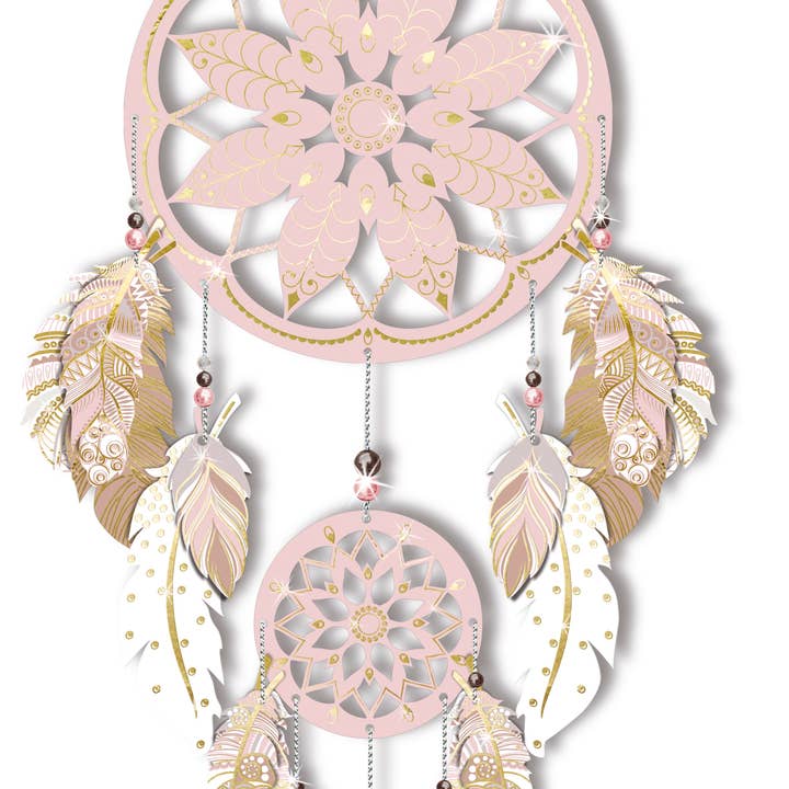 URSUS® / Buntpapierfabrik Ludwig Bähr GmbH & Co. KG - Wholesale DIY Craft Kit - Decorative set “dream catcher”, rose/gold2