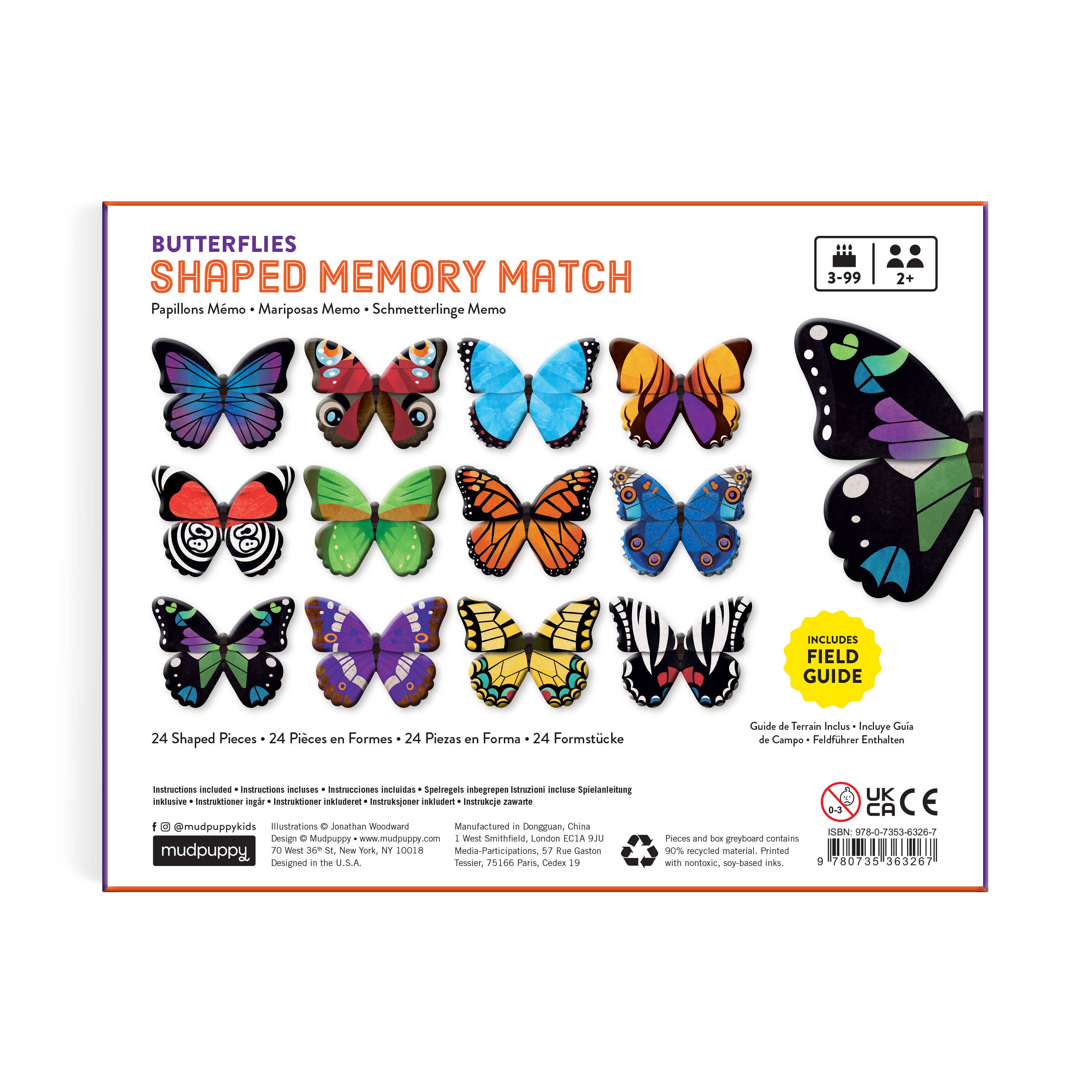 Chronicle Books - Wholesale Brain Game - Kids - Butterflies Shaped Memory Match3