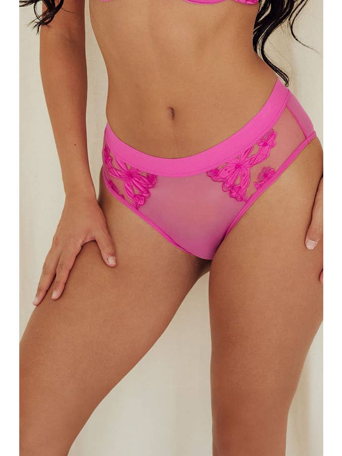 Best Underwear Line – wholesale Underwear – Women's – Youmita Floral Mesh Panty Plus - 90063-PTY-1X-444