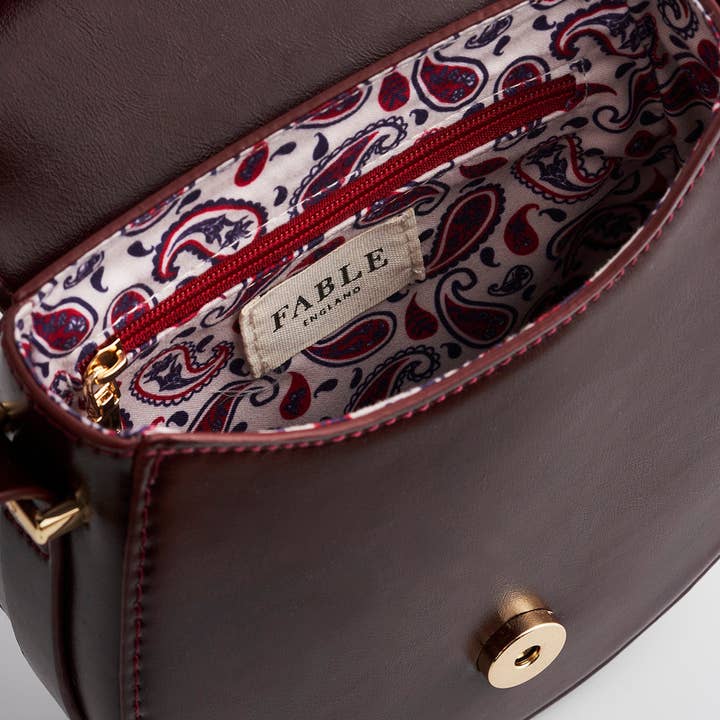 Fable England - Wholesale Crossbody bag – Women's - Cherry Red Saddle Bag6