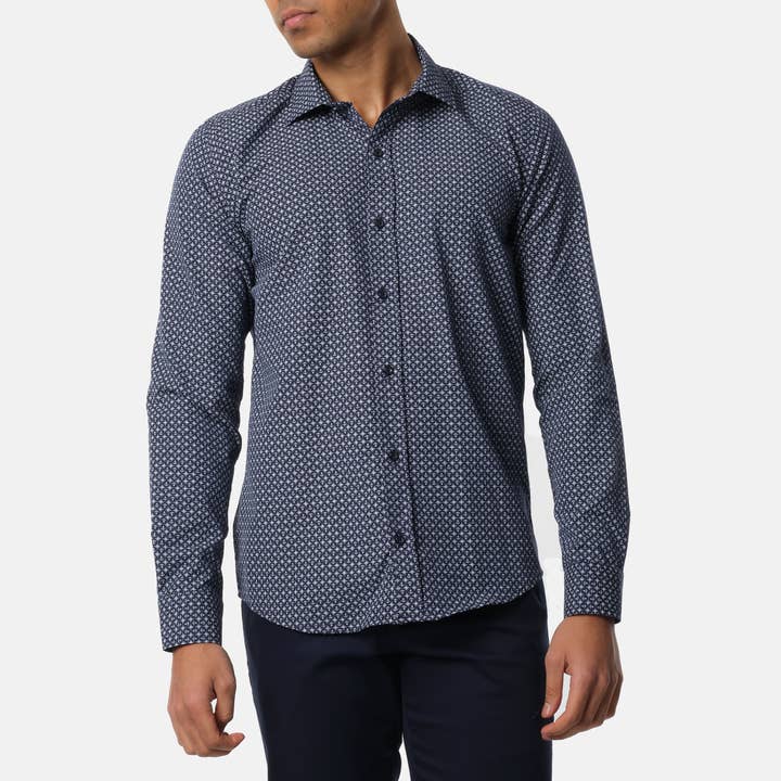 Chemise Imprimée Machoc-Navy-XXL pour la vente par HOPENLIFE
