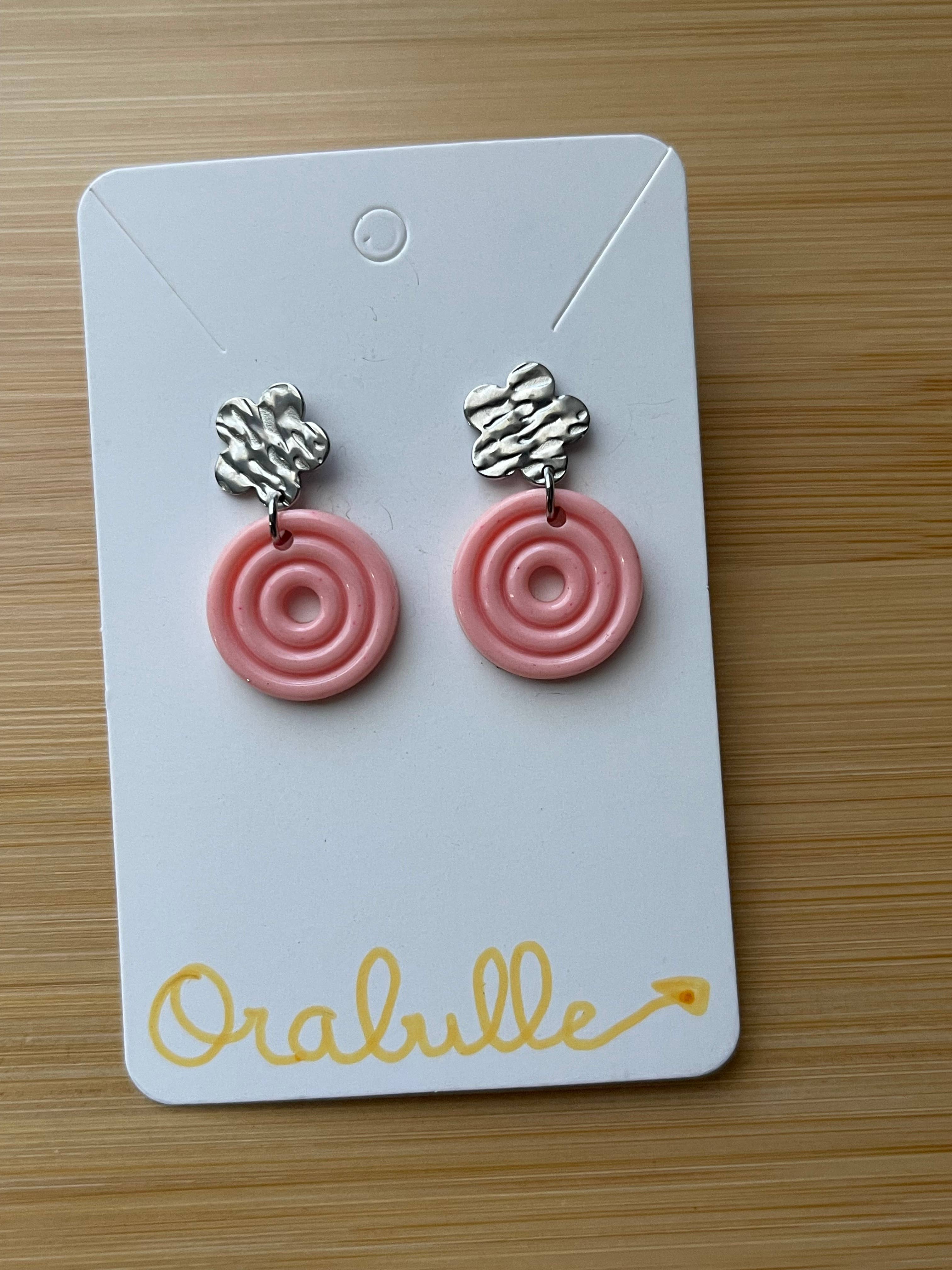 Orabulle – wholesale Dangle earrings – Pink dangling earrings – Retro resin circle1