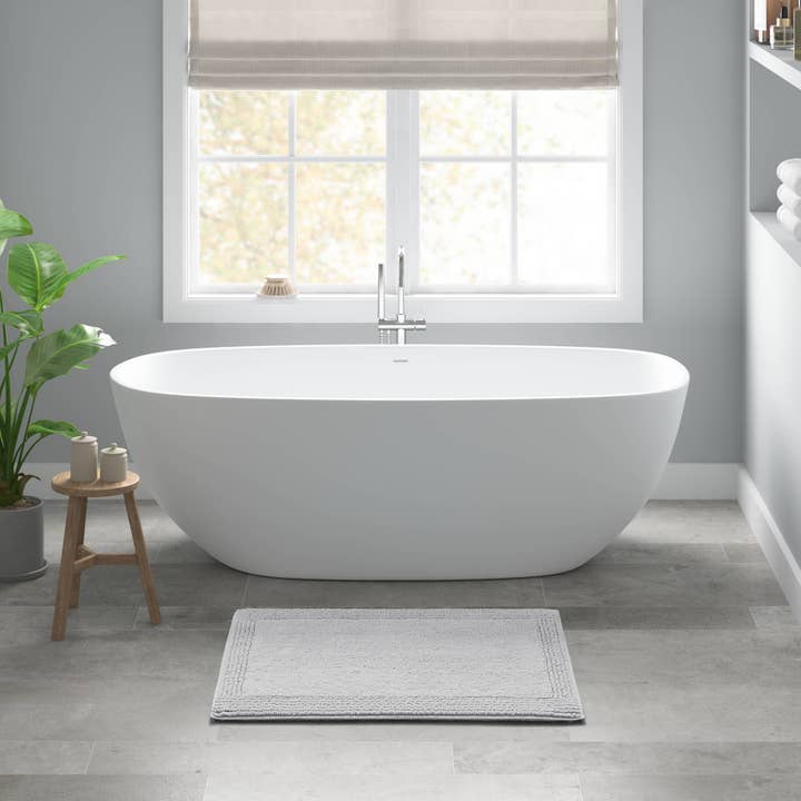 Olliix - Wholesale Bath Mat - Reversible Cotton Bath Rugs, Grey