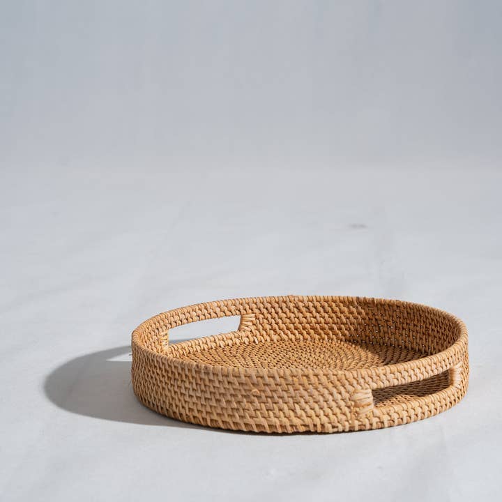 Office Objets - Wholesale Basket - Set of three handcrafted Indonesian wicker baskets in natural rattan (caramel)118