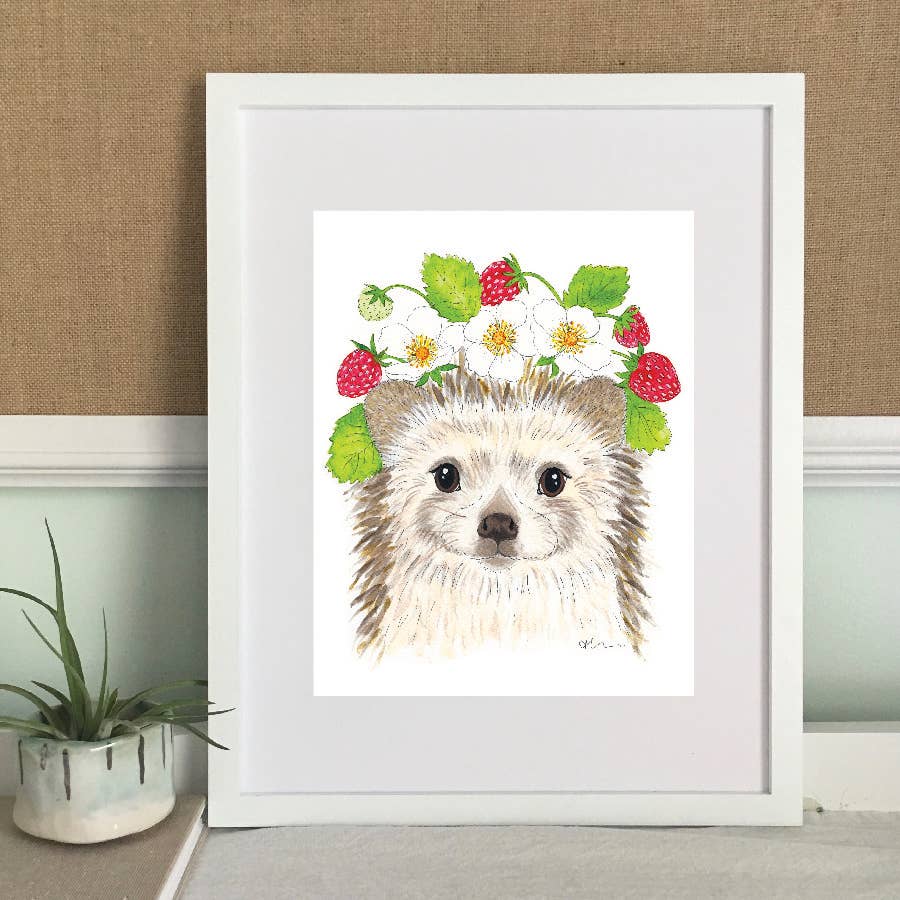 Amy Richards Illustration - Wholesale Art Print - Harriet Hedgehog Art Print0