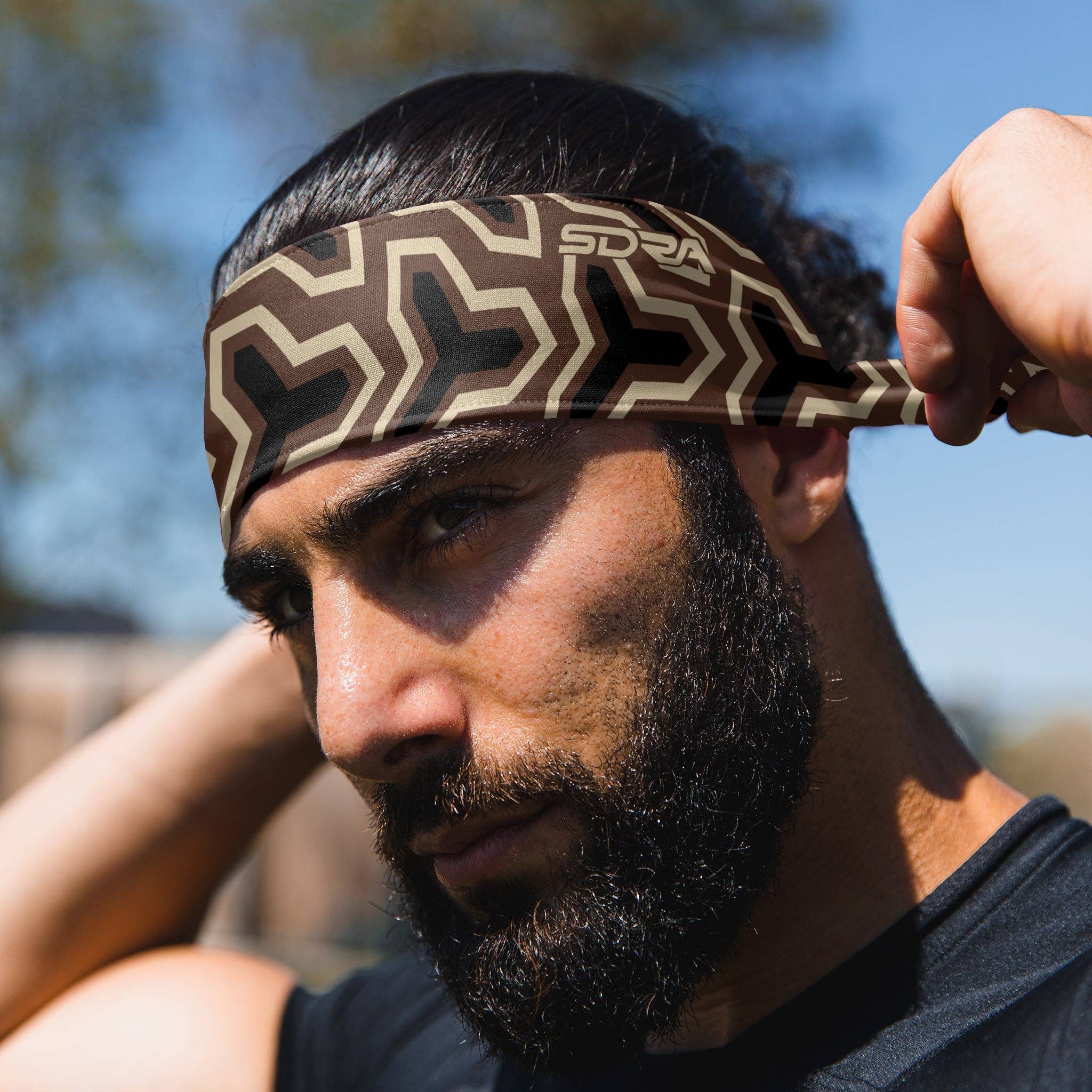 Runners Essentials by Without Limits - Wholesale Fashion Headband - Unisex - Blue Steel Tie Headband3