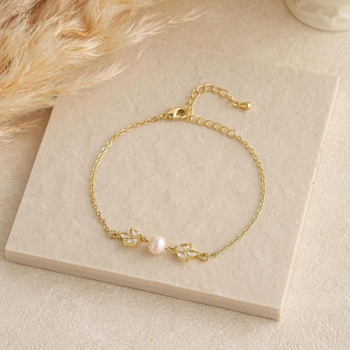 Drrtymagic - Wholesale Charm/Dangle Bracelet - Freshwater Pearl Necklace With CZ Diamond Pearl Jewelry Set8