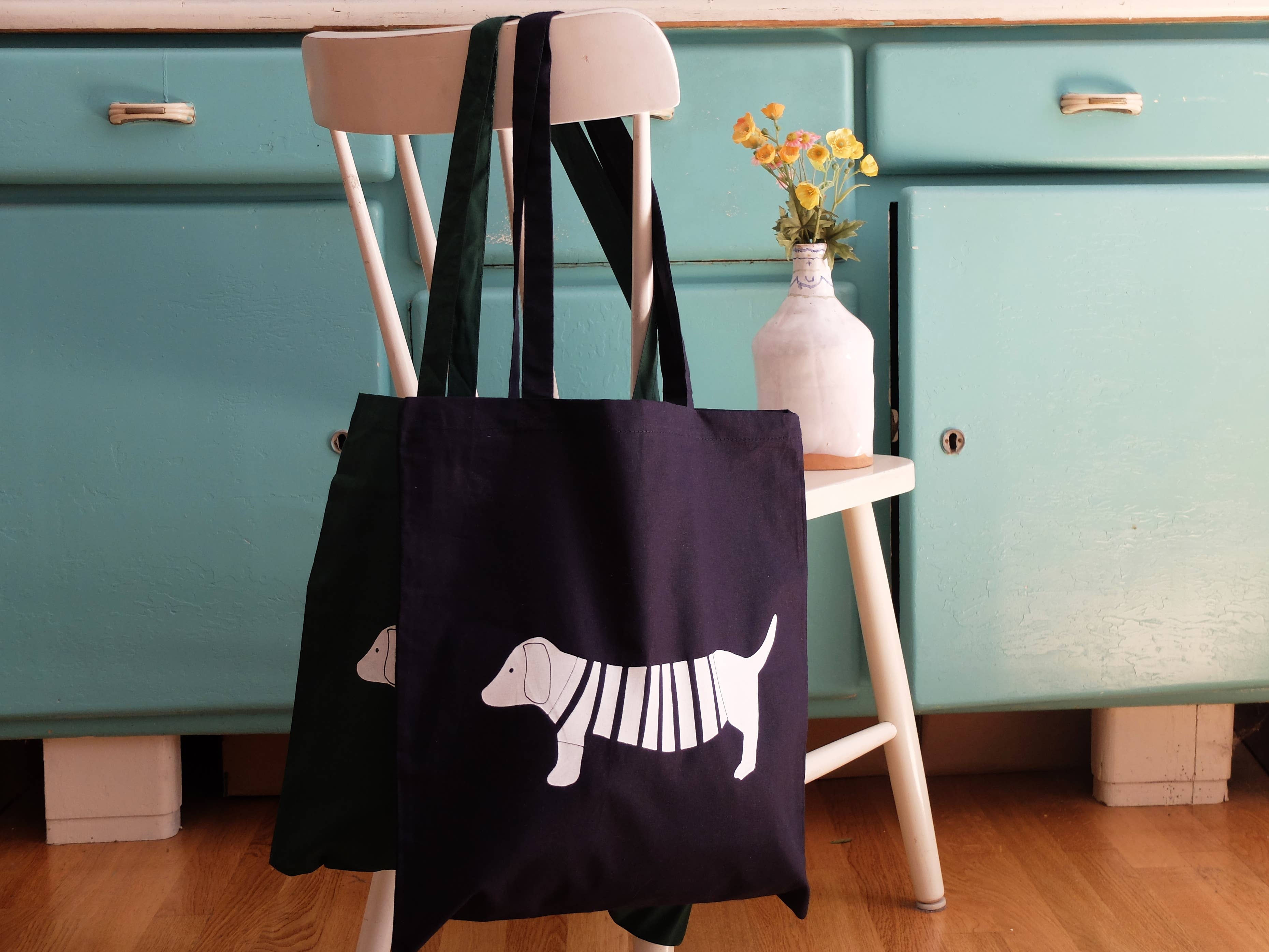 Wonder Of Today - Wholesale Tote Bag - Women's - Hand-printed fabric bag with dachshund motif10