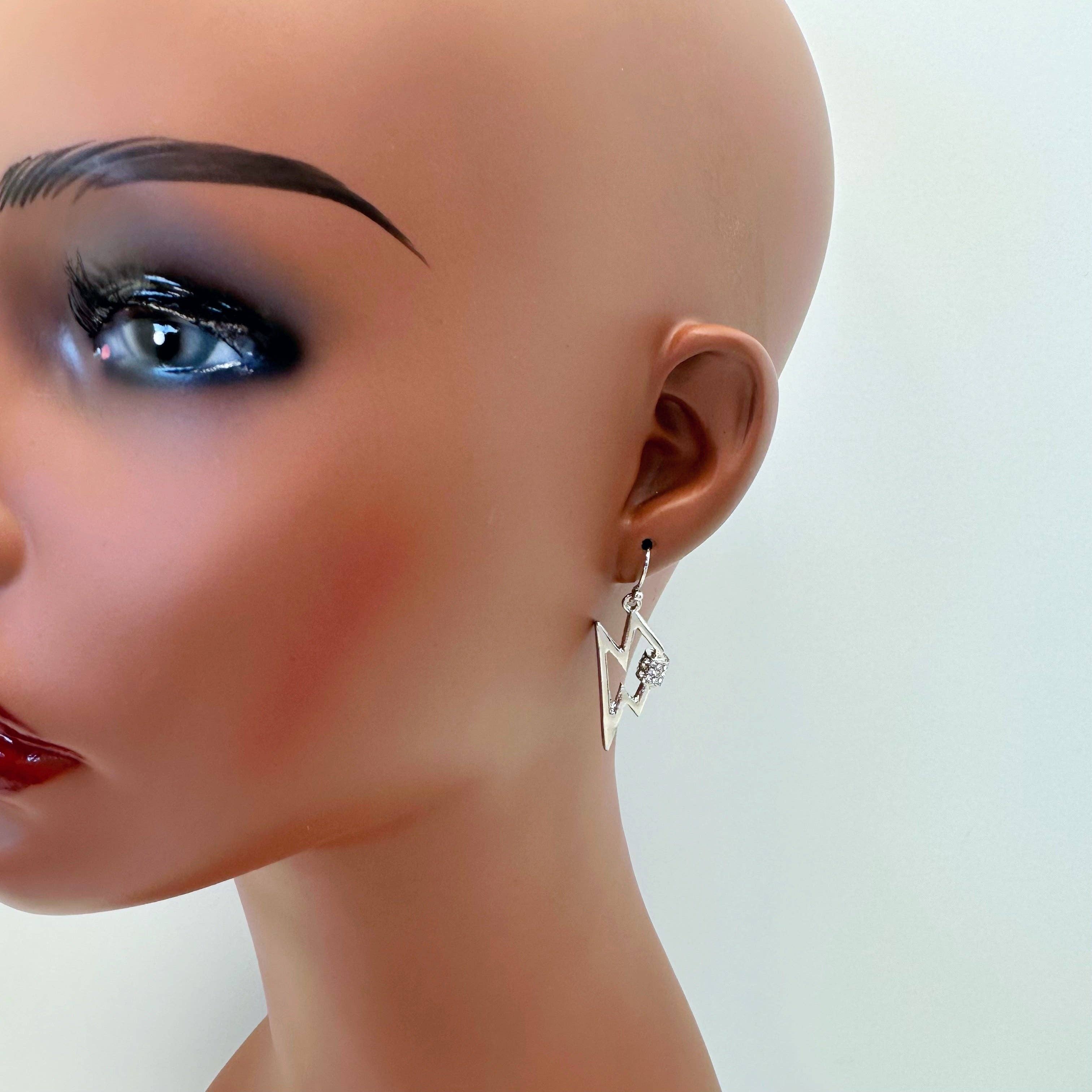 Greater Goods Imports & Wholesale - Wholesale Dangle Earrings - E1092 QE1715 Lightning Bolt Design Drop Dangle Hook Earrings4