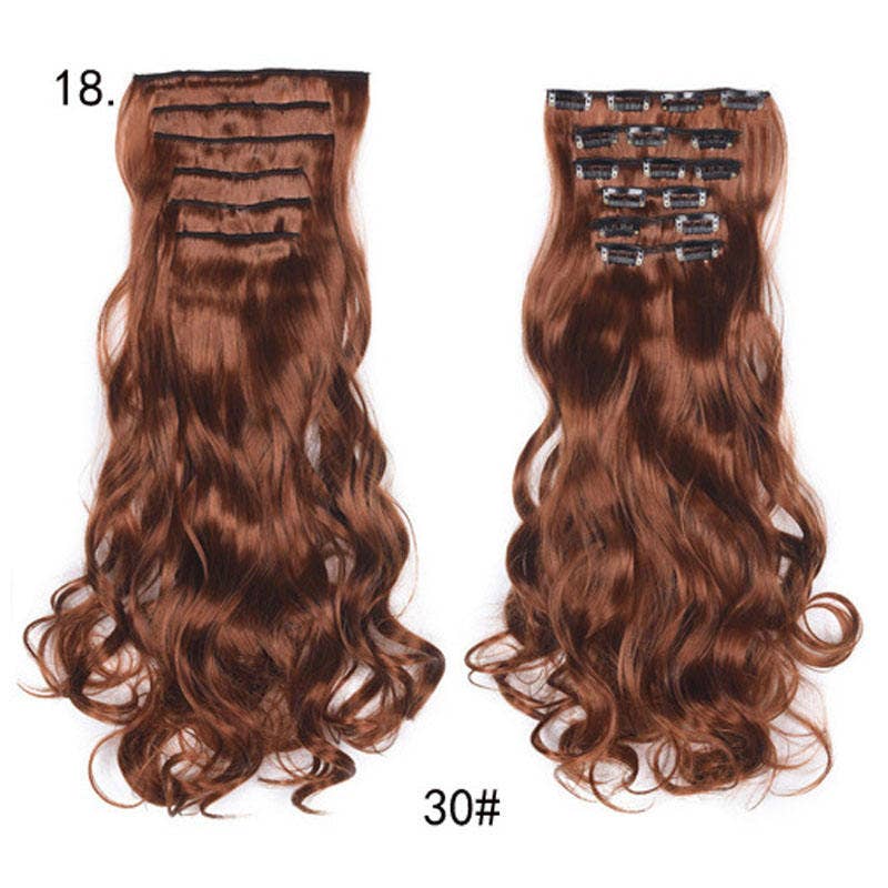 VIGOR - Wholesale Hair Extensions - Long Curly Wavy Hair 16 Clip In Hair Extension24