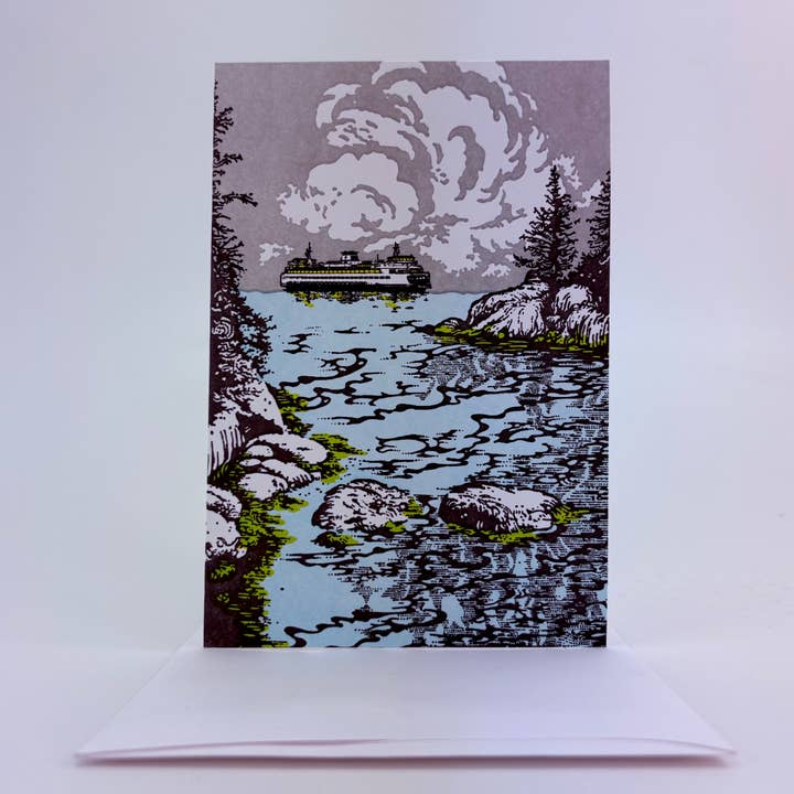 San Juan Islands. Salish Sea & Washington State ferry. for wholesale by Old School Stationers