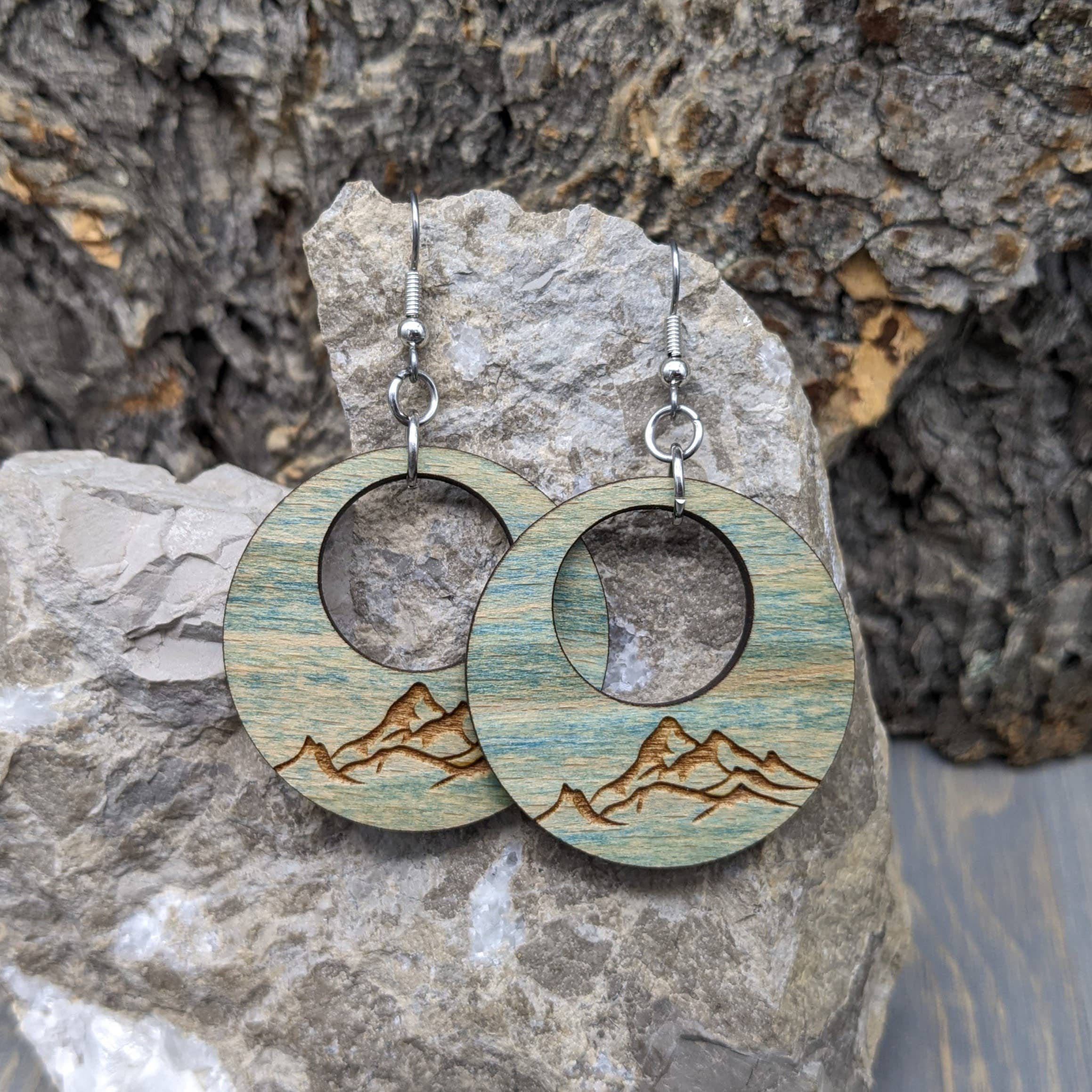 The Forest and Forge - Wholesale Dangle Earrings - Mountain Hoop Wood Earrings1