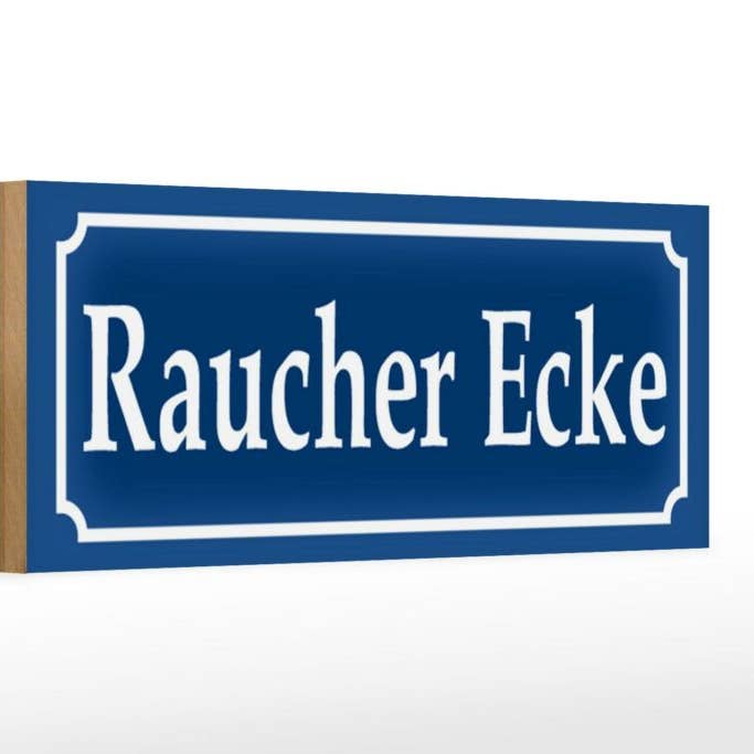Femer – Engroshandel Skilt – Træskilt 27x10cm rygerhjørne (blå, hvid) træ dekorativt skilt træskilt