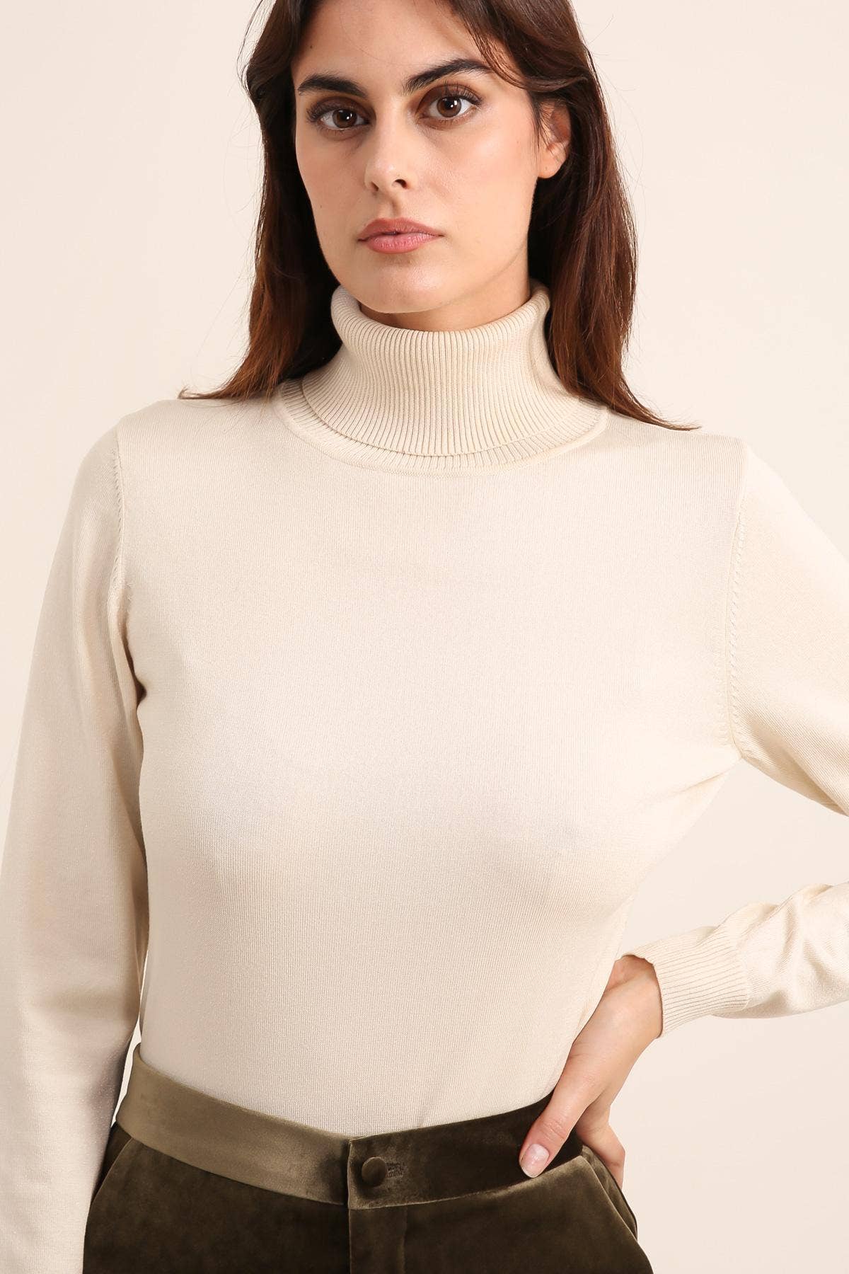 CHOKLATE PARIS – Pulôver - Mulher por atacado – Suéter gola alta em malha de Tencel e lurex - 88092