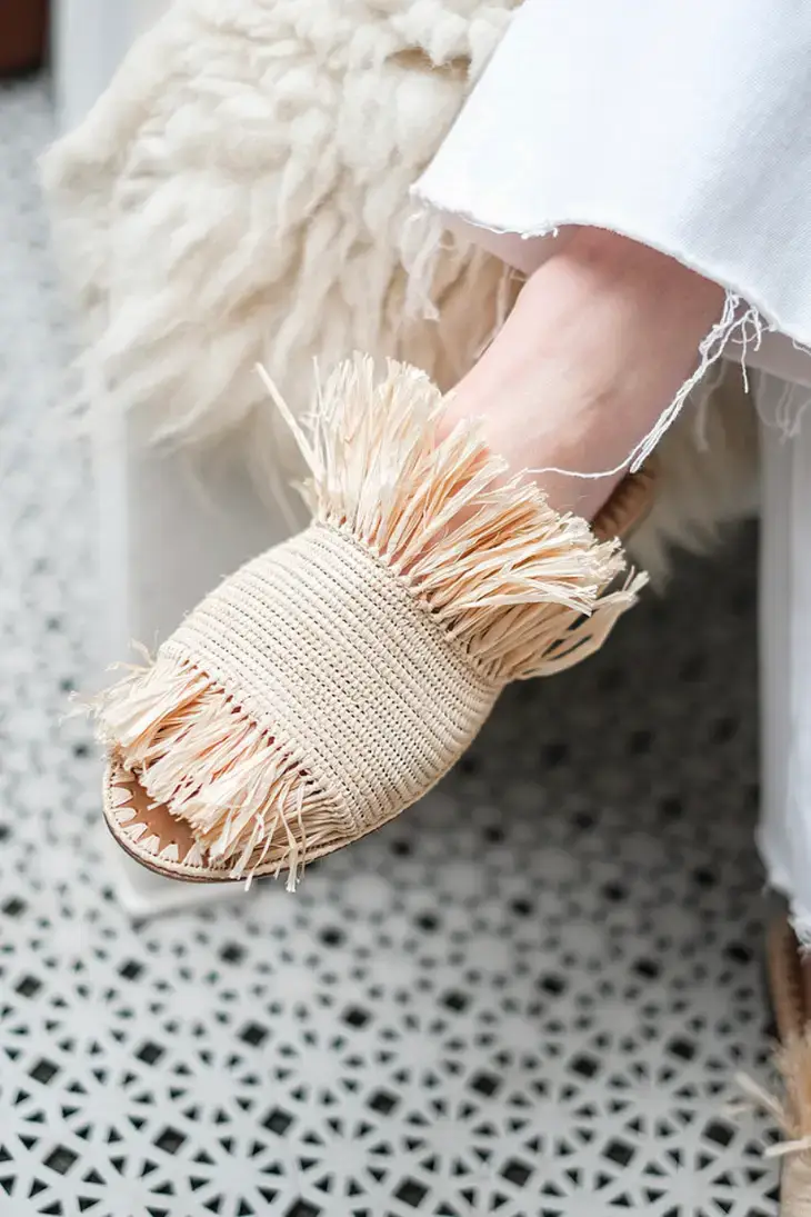 Melecraft – Großhandel Sandalen – Damen – Sommer-Sandalen, flache Raffia-Mules, Raffia-Sandalen2