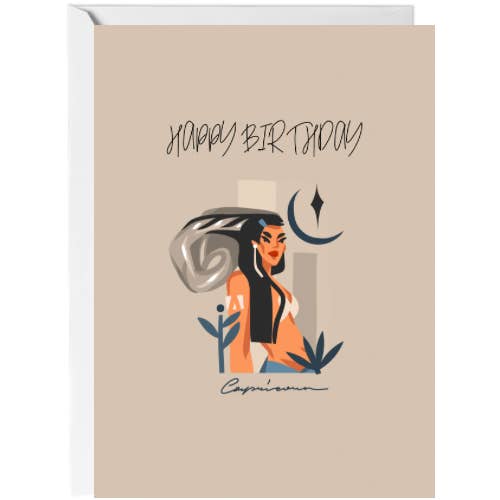 Capricorn Zodiac Greeting Card for wholesale by Paperie by MJ
