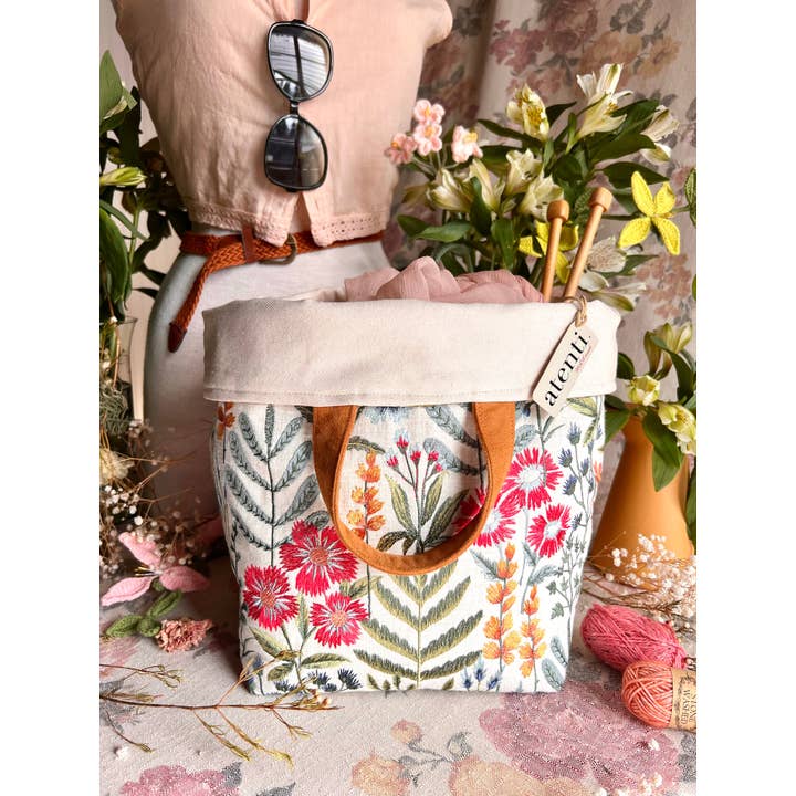 Atenti – Sacola - Mulher por atacado – Saco Organizador de Tricô e Crochet Project: Wildflower Hope6