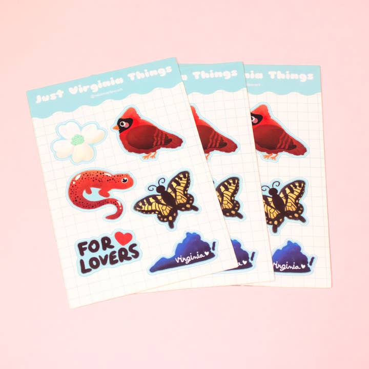 Whimsydew Art - Wholesale Sticker - Just Virginia Things Sticker Sheet3