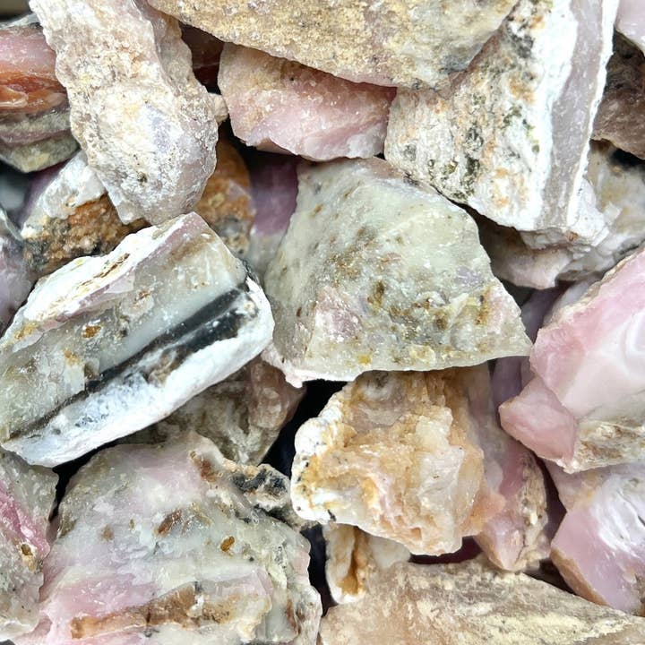 Crystal River Gems LLC - Wholesale Spiritual Stone/Crystal - Pink Opal Rough (Size 1 to 2 Inches) Bulk Wholesale Lot Crystal