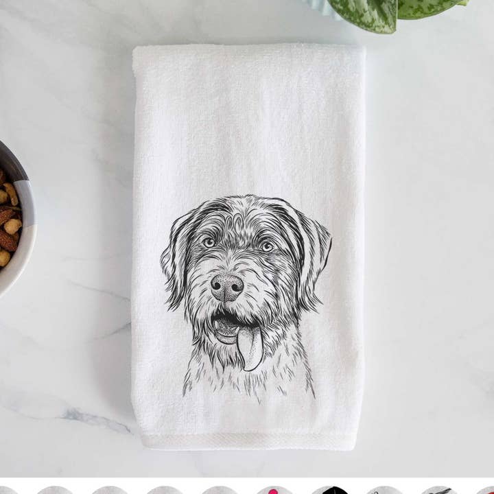 Essuie-mains Pointer Mix Hazel the German Wirehaired pour la vente par Inkopious